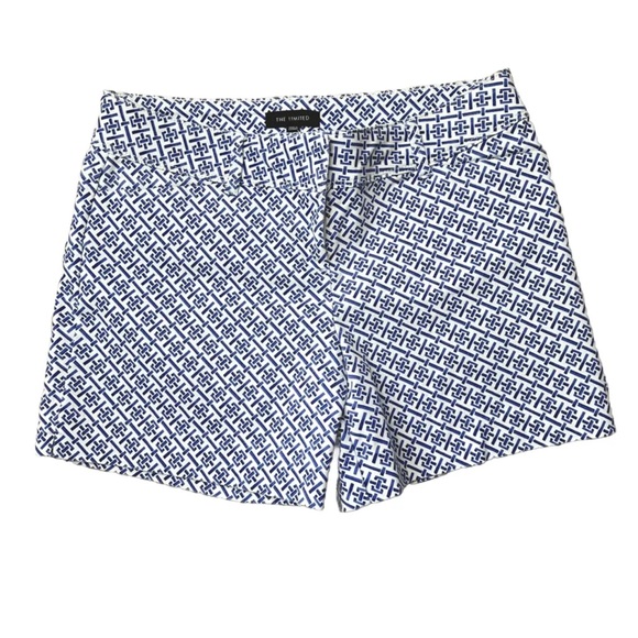 The Limited Shorts Womens Size 6 Blue Geometric Cotton Stretch Back Pockets - Picture 1 of 10